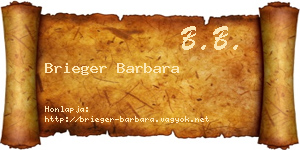 Brieger Barbara névjegykártya
